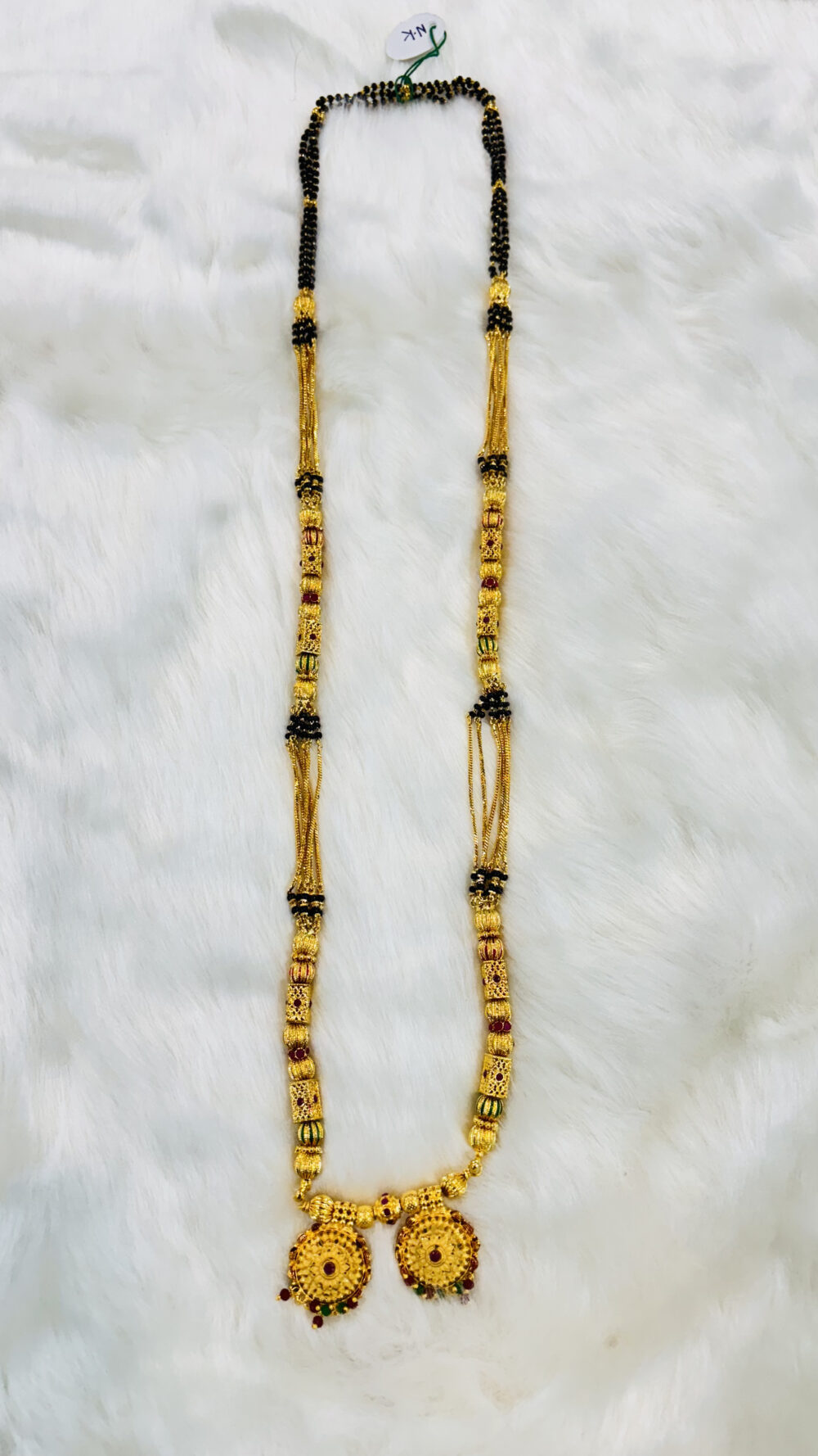 1 Gram Gold Plated Fancy Round Mani Mangalsutra