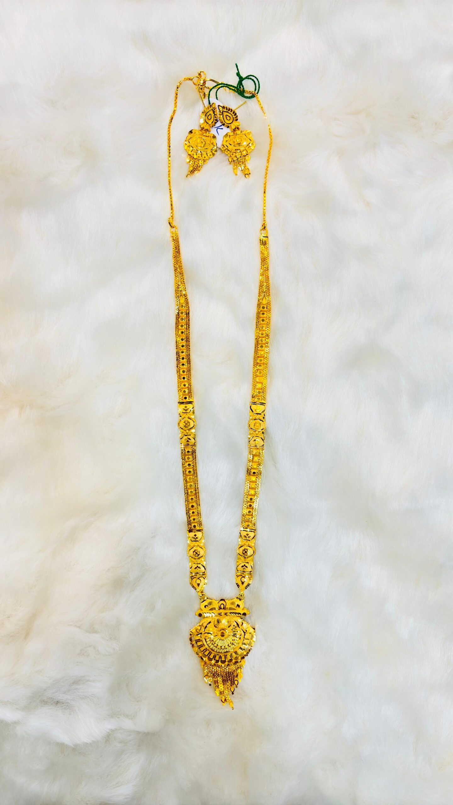1 Gram Gold Plated Long Necklace Super Har with Earings
