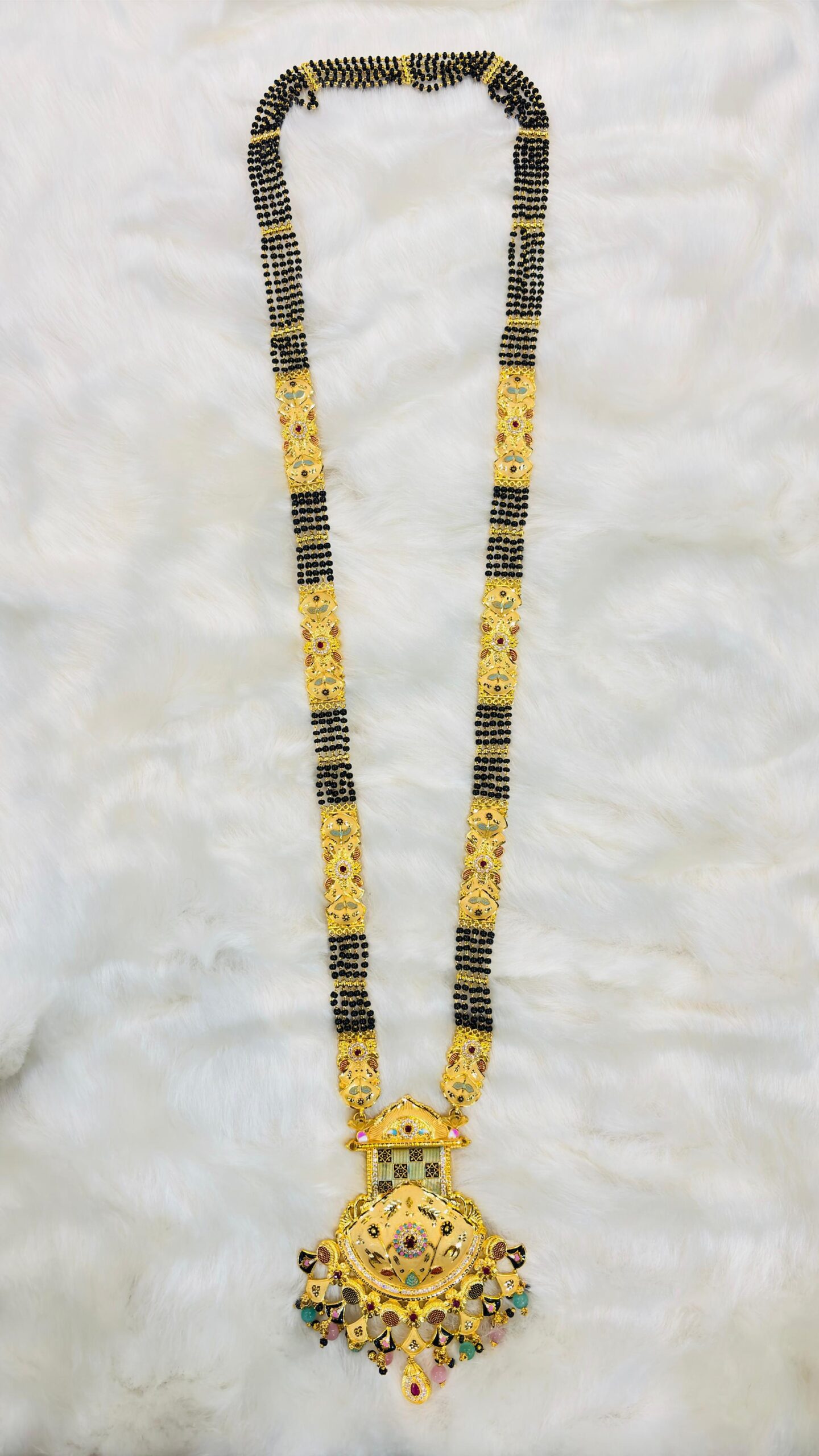 Gold Plated Big Meenakari Mangalsutra Best Quality